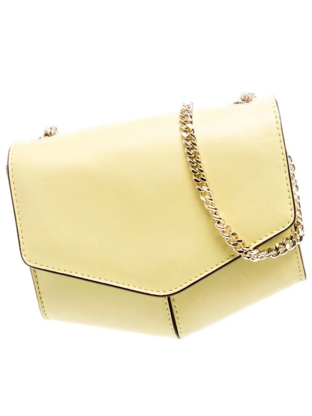 Sleek Lemon Chain-Detail Crossbody Bag